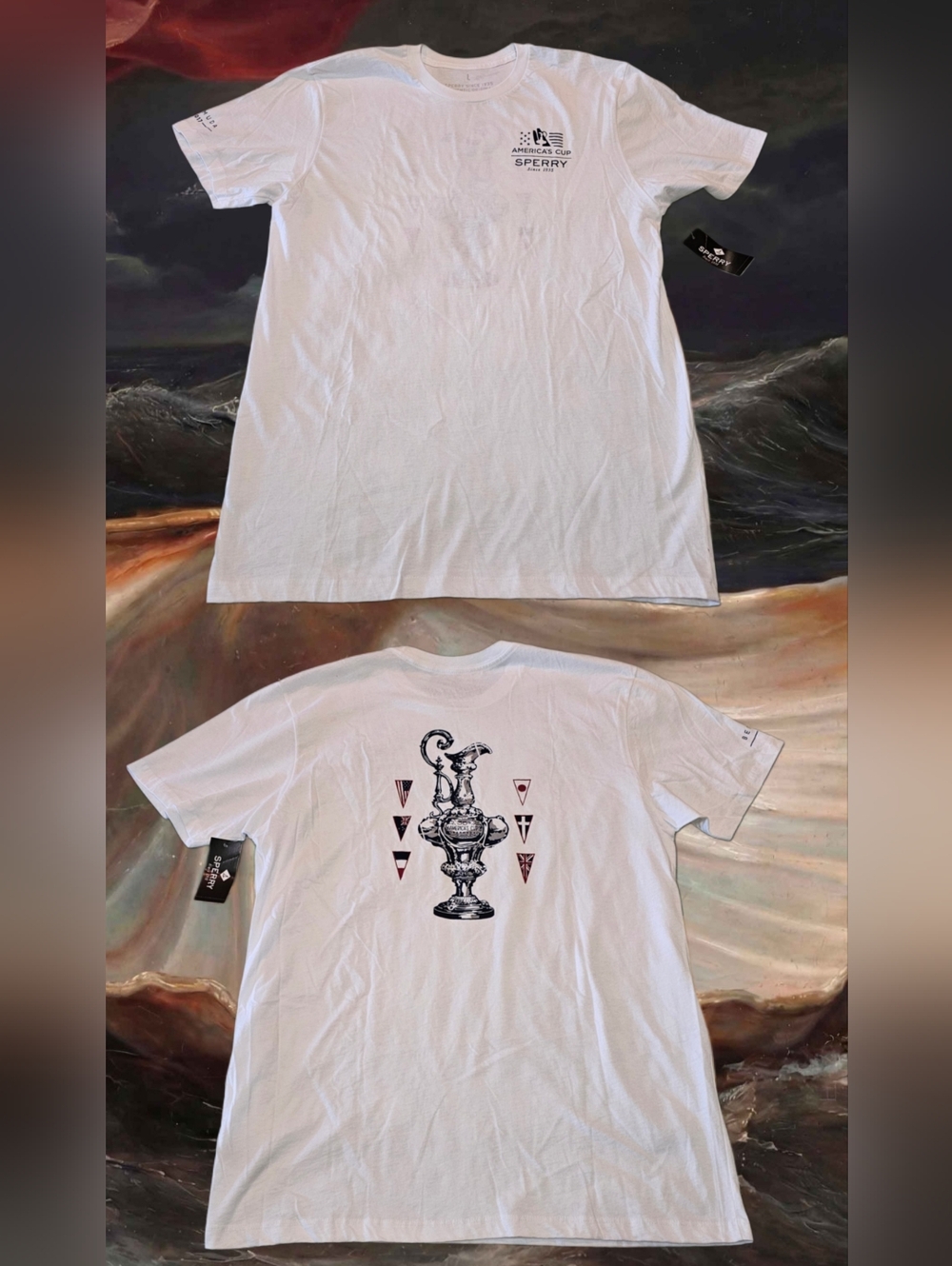 Sperry 35th America's Cup Bermuda 2017 White T-Shirt Men Large Sailing Regatta